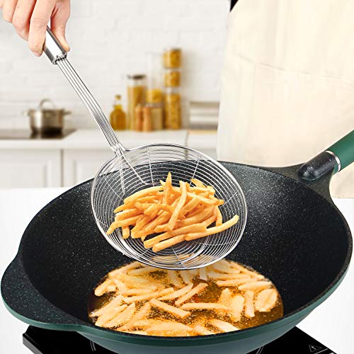 Large Stainless Steel Spider Strainer Long Handle