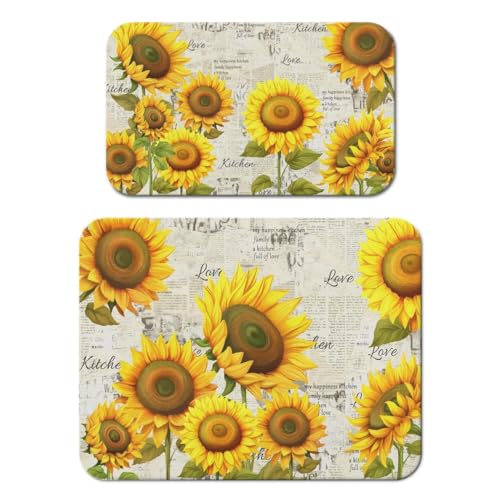 Dish Drying Mat 2 (Sunflower-2 / 2-Pack)
