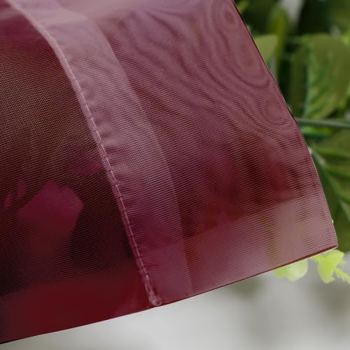 Burgundy Sheer Valance for Windows (Burgundy / 42"W x 12"L (Pack of 2))