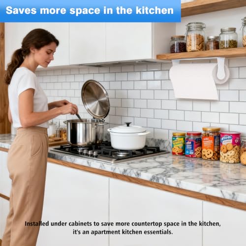 Paper Towel Holder Under Cabinet (White)