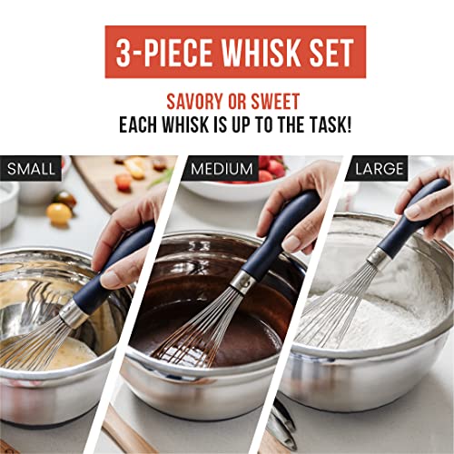 3 Piece Kitchen Whisk Set