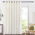 Flax Linen Curtains for Sliding Glass Door (100"W x 96"L (Pack of 1) / Linen Flax Sheer)