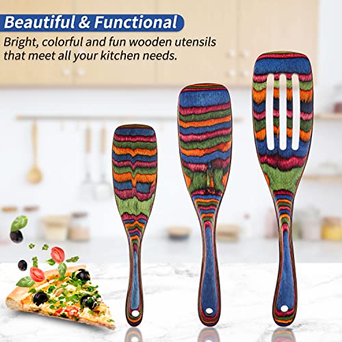 Spurtle Set Wooden Utensils for Cooking (Pakkawood Spurtle Set 1)