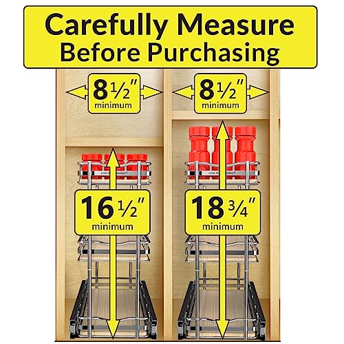 LYNK Élite 3 Tier Spice Rack Organizer Cabinet (Wood / 6" x 21" - 3 Tier)