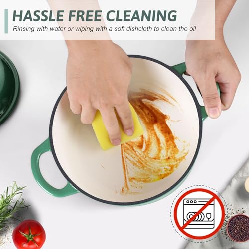 Enameled Cast Iron Dutch Oven (Basil Green / 3QT)