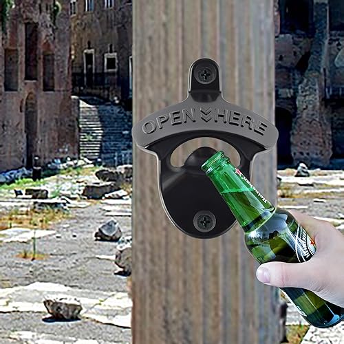 30 Packs Black Beer Bottle Cap Opener Wall Mounted Outdoor (Black)