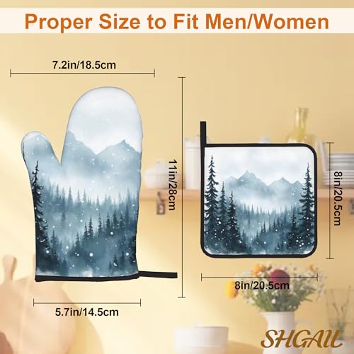 Winter Forest Oven Mitts and Heat Resistant Pads (Winter Forest)
