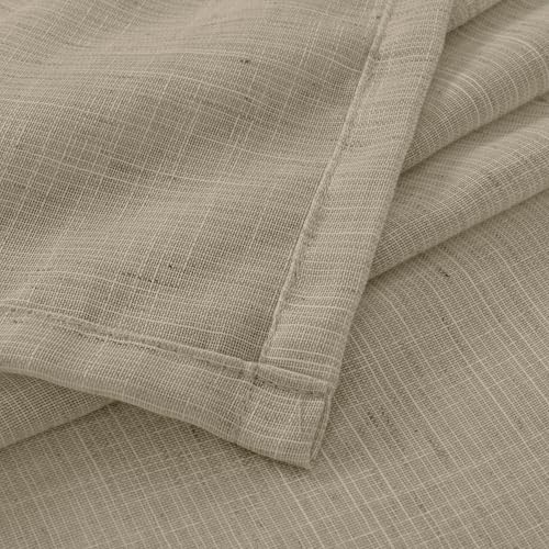 Camel Linen Curtains 63 Inches Long for Living Room (Camel / 52"W x 63"L (Pack of 2))