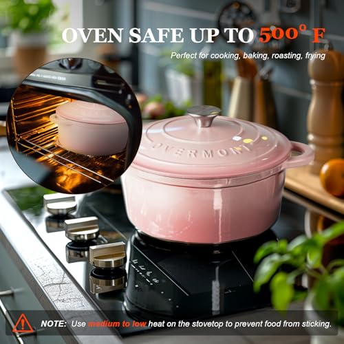 Enameled Cast Iron Dutch Oven (7 Quart / Pink)