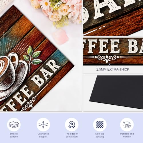 Vintage Coffee Bar Dish Drying Mat 18x24 Inch (10 / 18" x 24")