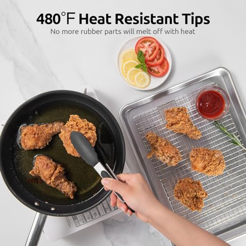 Heat Resistant Silicone Kitchen Tong (Black / 9 inch)