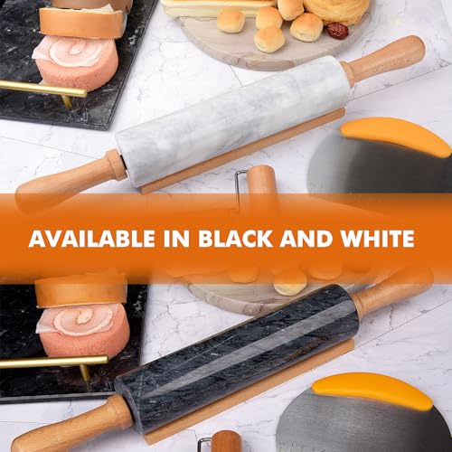 18.5 inches Marble Rolling Pin (White-2)