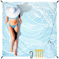 Beach Blanket Waterproof Sandproof Extra Large Beach Mat 79" X 83"