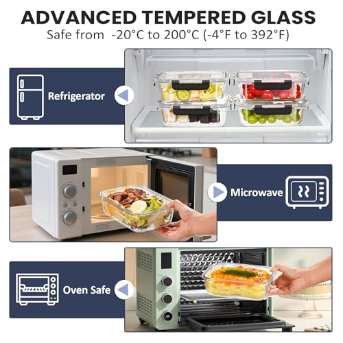 2 Pack 35OZ Glass Food Storage Container (2Pack 35OZ)