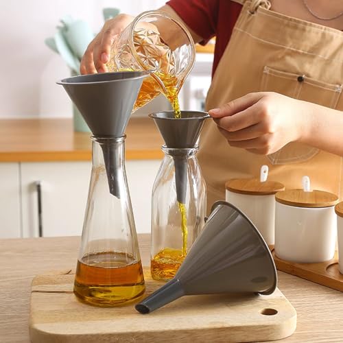 Plastic Kitchen Funnel Set of 3 (Gray)
