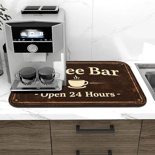Vintage Coffee Bar Coffee Drying Mat 19" x 12" (Coffee Bar / 19" x 12")