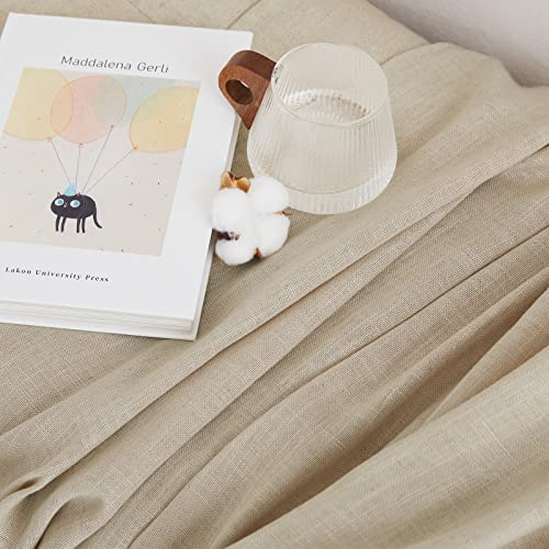 Linen Curtains 108 inch Length 2 Panels (52"W x 108"L (Pack of 2) / Taupe)