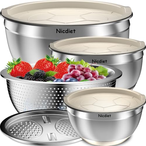 Mixing Bowls with Airtight Lids (Khaki)
