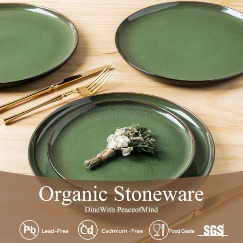 Ceramic Dinnerware Sets for 4 (Modern-Green / Service for 4 (16pcs))