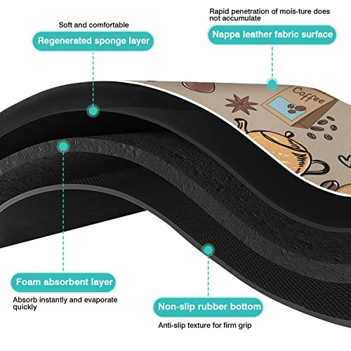 Coffee Bar Mat Accessories for Countertop Super Absorbent Anti (Coffee-1 / 23" x 15")