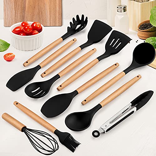 Kitchen Utensils Set of 12 (12 Pieces / Black)