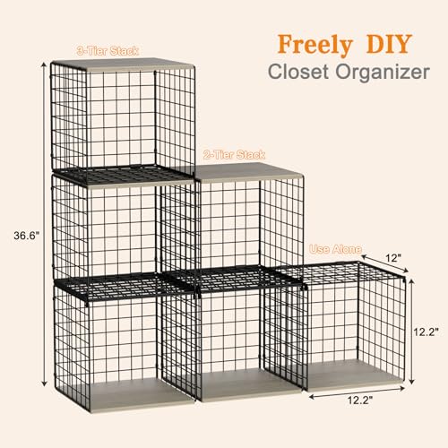 3PCS Stackable Closet Organizers and Storage (Black)