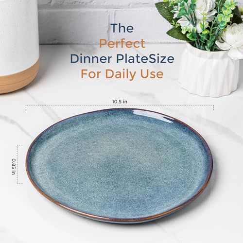 Ceramic Plates Set of 6 (Ceylon Blue / 8.5 Inch)