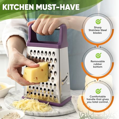 Stainless Steel XL Cheese Grater for Kitchen (Purple / XL)
