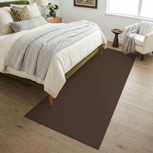 Woven 3x7 Washable Kitchen Runner Rug (Brown/Dark Brown / 3' x 7' (Runner))