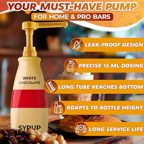 2 Pcs Sauce Pump Dispenser for Home Bar and Cafe (Gold 2-pack)