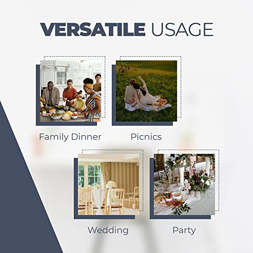 Waterproof Faux Linen Rustic Farmhouse Table Cloth for Round Table (Denim Blue / 60" (Round))