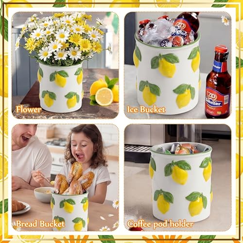 6.7" H Lemon Utensil Holder for Kitchen Counter (Lemon)