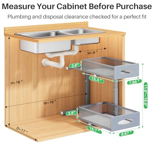 1 Pack Under Sink Organizer (Grey / 1 Pack)