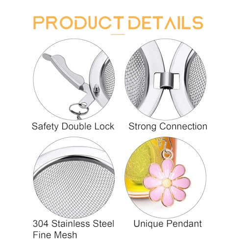 Set of 2 Tea Infuser for Loose Leaf Tea with Butterfly and Flower Charms (Butterfly & Flower)