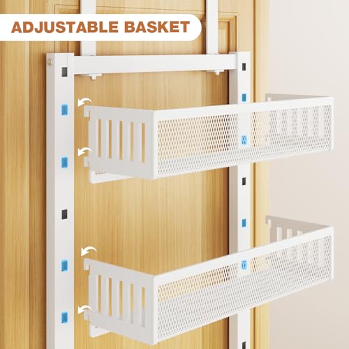 Pantry Door Organizers and Storage (White / 17.2"W-6 tier)