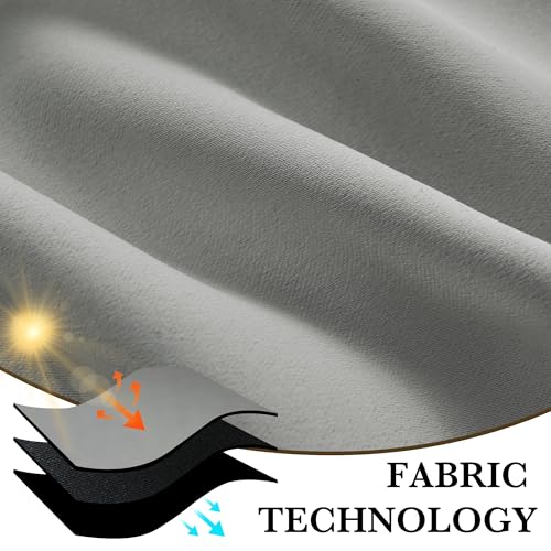 Bedroom Blackout Curtains 84 inches Long (100% Blackout - Sliver Grey / 42"W x 84"L (Pack of 2))