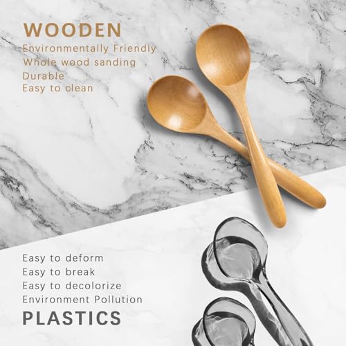Small Wooden Spoons for Eating (Schima Yellowish)
