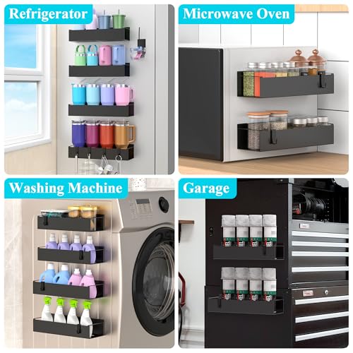 Metal Magnetic Water Bottle Holder for Refrigerator (4 Pack / Jet Black)