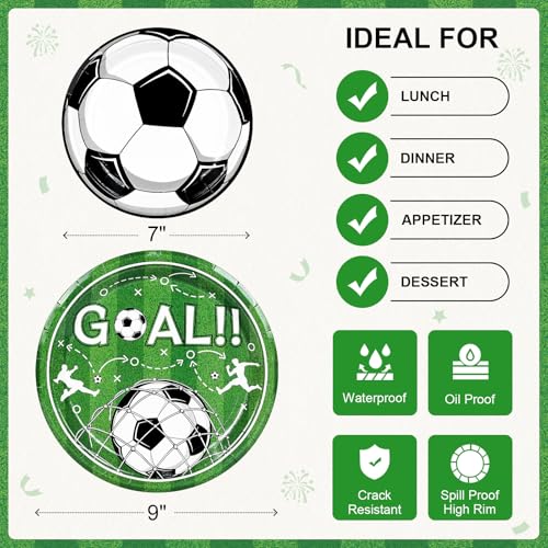 Fun Soccer Paper Plates (Soccer / 50 Count (25-9" & 25-7"))