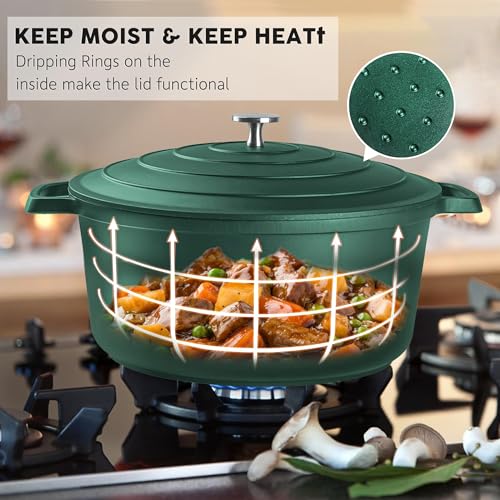 Large Dutch Oven Pot with Lid (Green / 7.5QT)