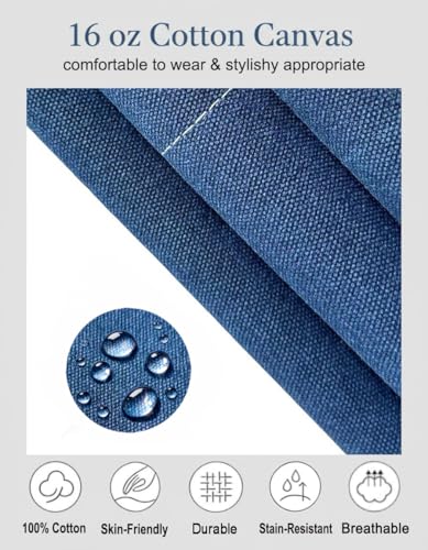 Aprons for Men Women with 3 Pockets (Denim Blue)