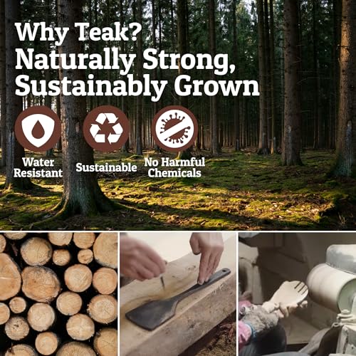 PriorityChef Wooden Spoons for Cooking (10Pc Set + Rest)