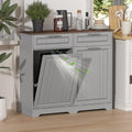 Double 10 Gallon Tilt Out Trash Can Cabinet with Deodorizing Function (Grey / 13.11"D x 40.16"W x 35.2"H(Double))
