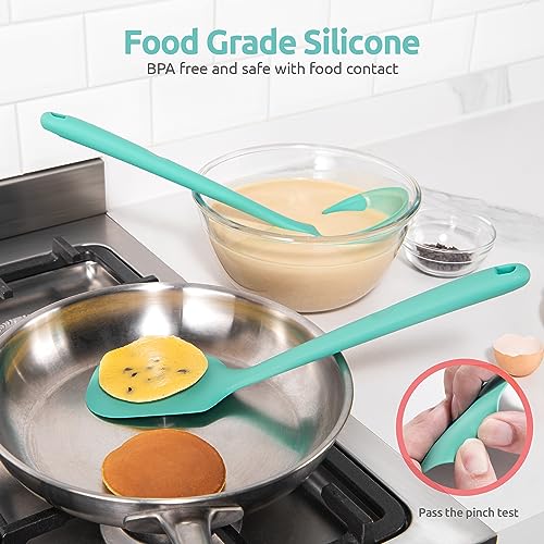 Silicone Kitchen Cooking Utensil Set of 5 ((1) Aqua Sky)