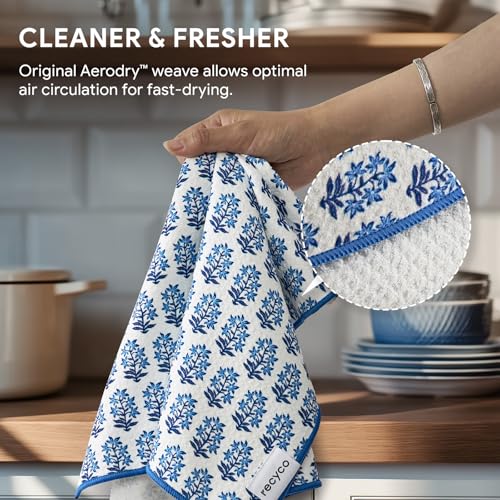 Waffle Kitchen Towel Set of 2 (Porcelain Blue)