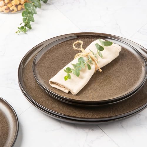Ceramic Plate Set of 6 (8.5 Inch for 6 / Reactive-Chestnut)