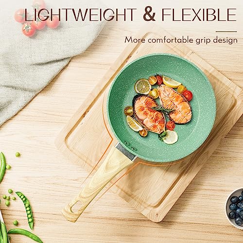 8 Inch Nonstick Frying Pan Small Egg Pan Skillet (8 Inch / Green)