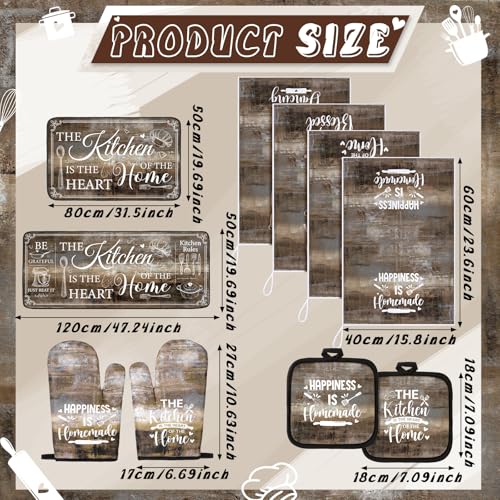 10 Pcs Farmhouse Kitchen Decor and Accessories Set Brown (Brown Gray / Classic)