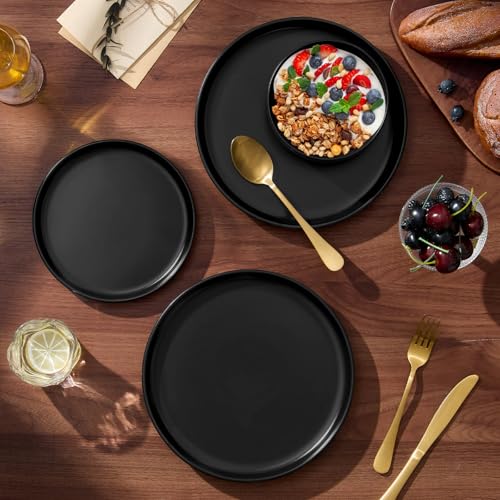 Plates and Bowls Sets (Matte Black / Service for 4)