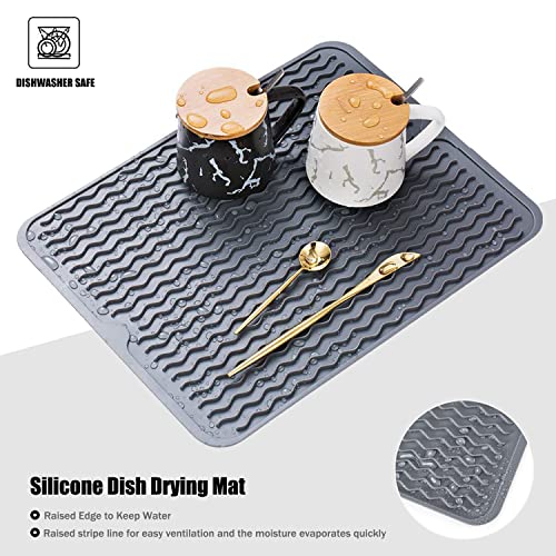 Silicone Dish Drying Mat (Grey / 17" x 14")